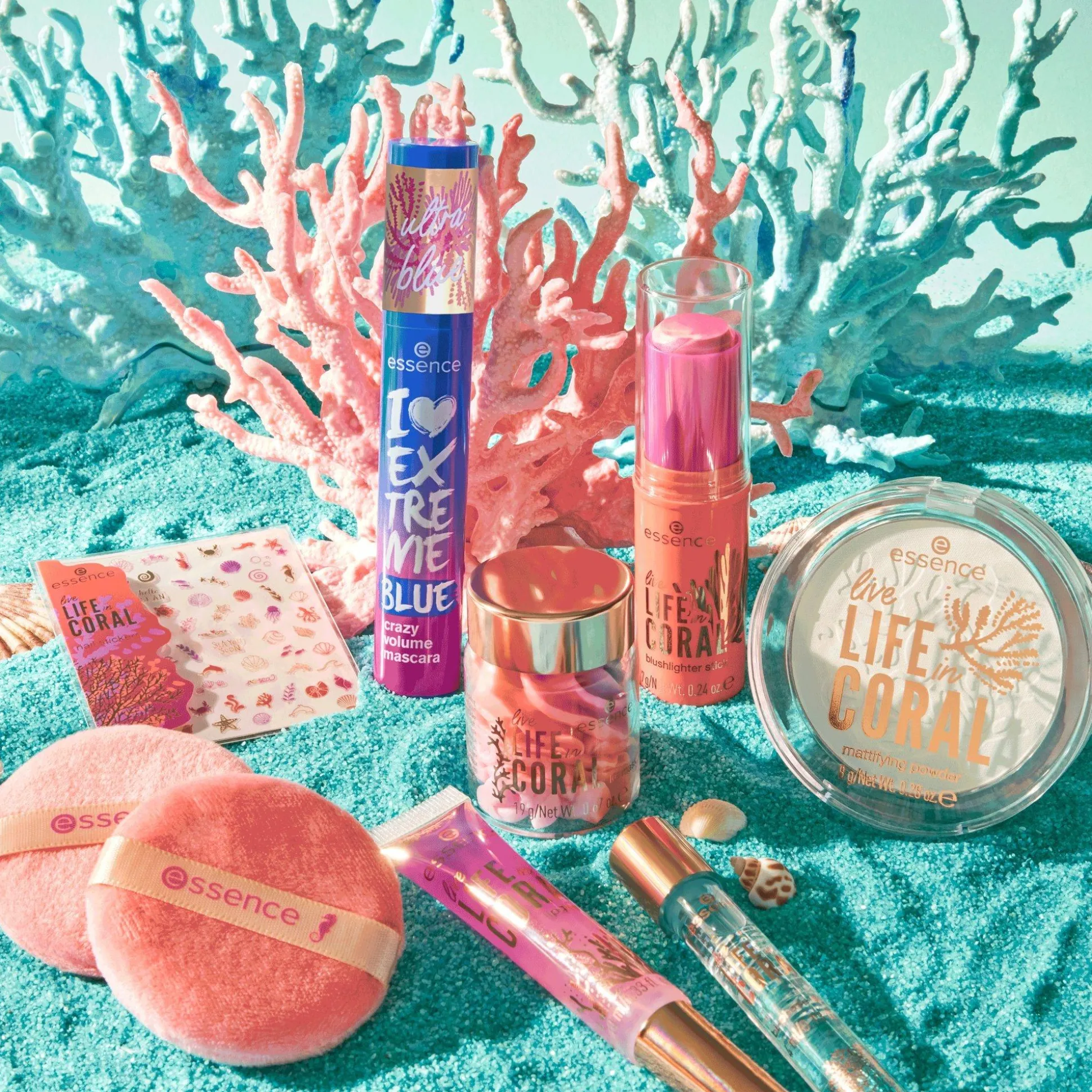 essence live LIFE in CORAL I LOVE EXTREME BLUE mascara volumizzante Store